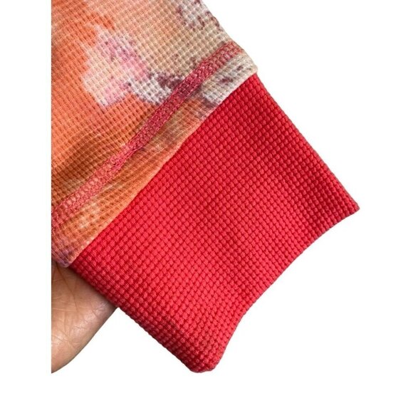 Logo Sweater Women L Pink Hoodie Tie Dye Active Sporty Yoga Feminine Boho 80s - Picture 2 of 12